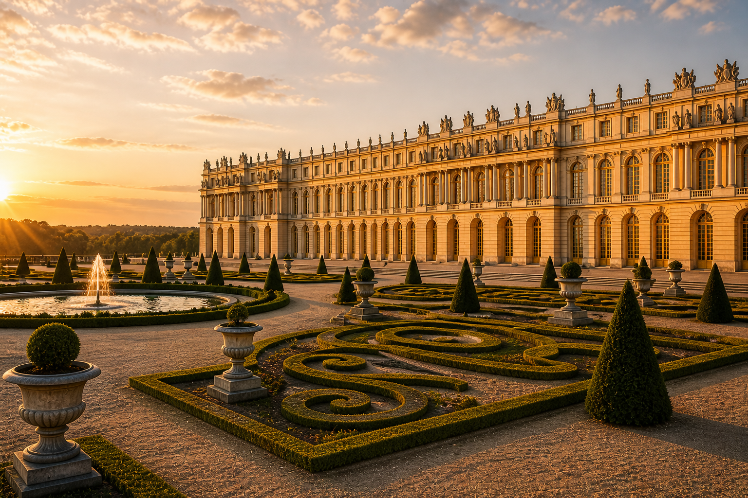 Aerial view of the Palace of Versailles